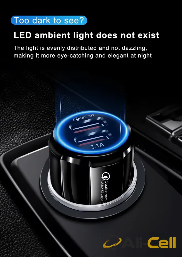Dual-Port USB Fast Mobile Phone Car Charger — 5