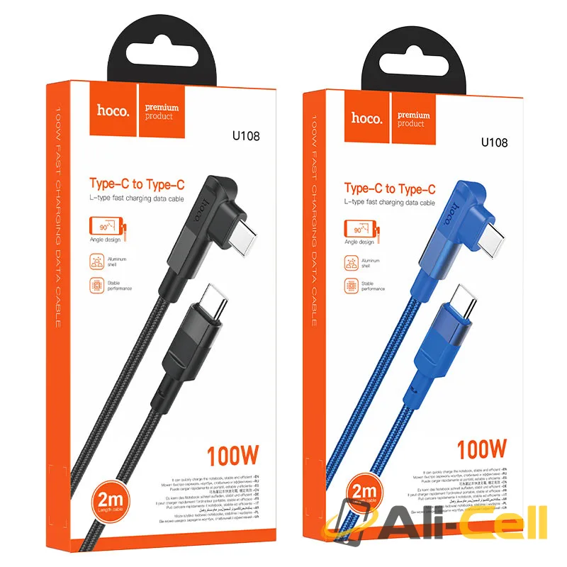 Cable Type-C to Type-C “U108” 100W charging data sync (U108 100w Tc Tc Blue, 1.2m) — 7