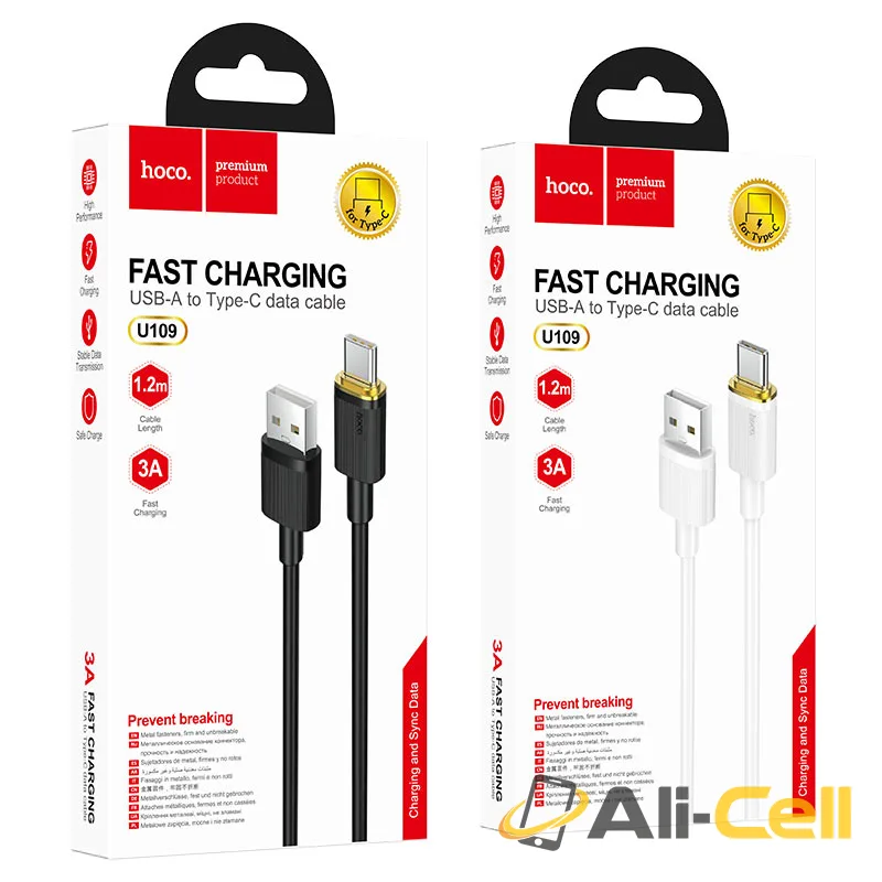 Cable USB to Type-C “U109” charging data sync (U109 Usb Tc Black, 1.2m) — 7
