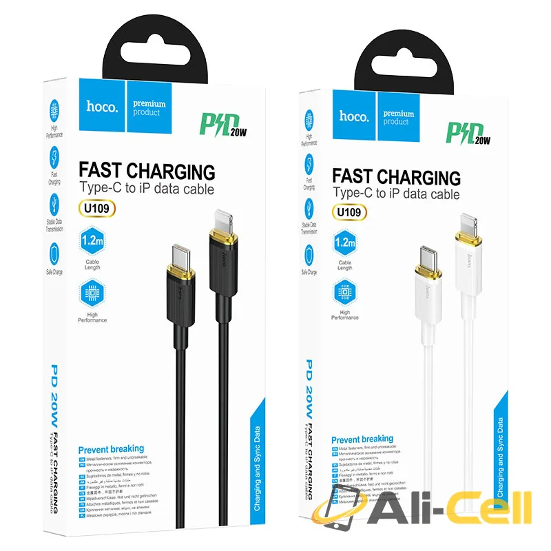 Cable Type-C to Lightning “U109” PD charging data sync (U109 Pd Tc Ltn Black, 1.2m) — 7