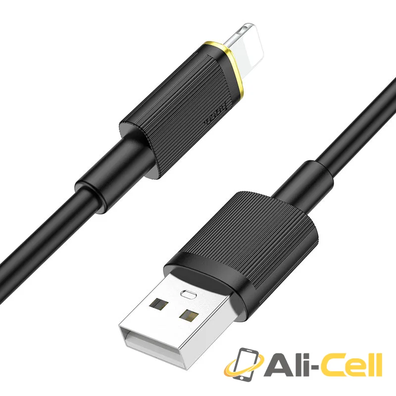 Cable USB to Lightning “U109” charging data sync (U109 Usb Ltn Black, 1.2m)
