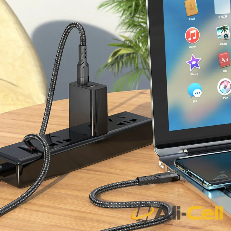 Cable Type-C to Type-C “U110” 60W charging data sync (U110 60w Tc Tc Black, 1.2m) — 5