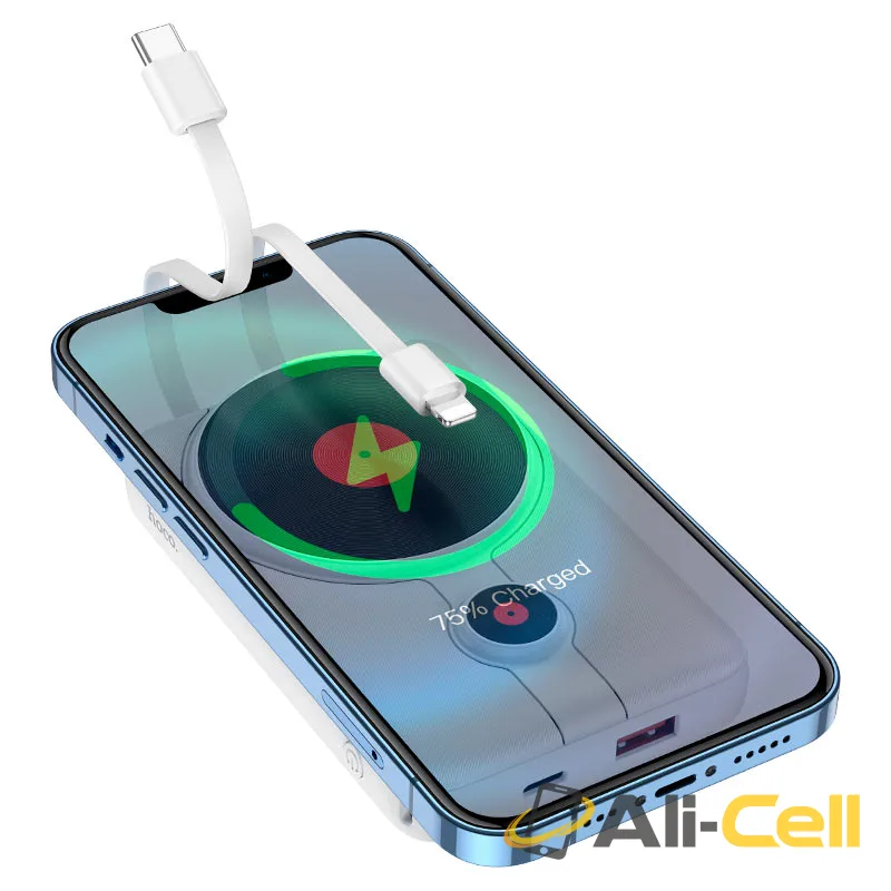 Power bank “J92 Path” wireless charging + built-in cables 10000mAh (J92 White)