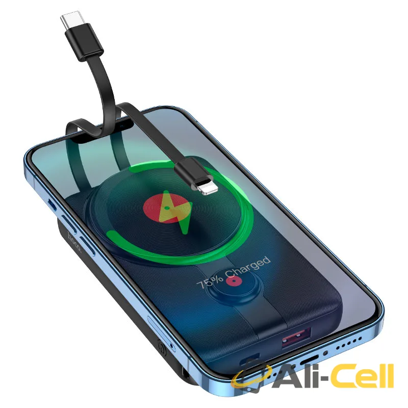 Power bank “J92 Path” wireless charging + built-in cables 10000mAh (J92 Black)