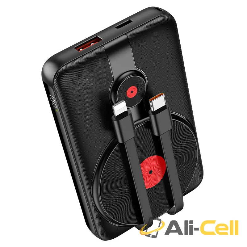 Power bank “J92 Path” wireless charging + built-in cables 10000mAh (J92 Black) — 3