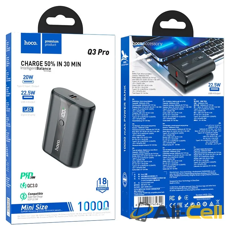 Power bank “Q3 Pro” 22.5W+PD20W 10000mAh (Q3 Pro Black) — 7