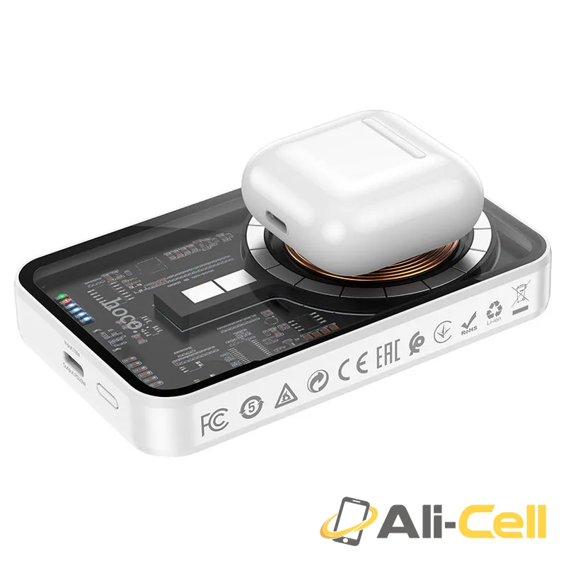 Power bank “Q10” magnetic wireless charging 5000mAh (Q10 White) — 4