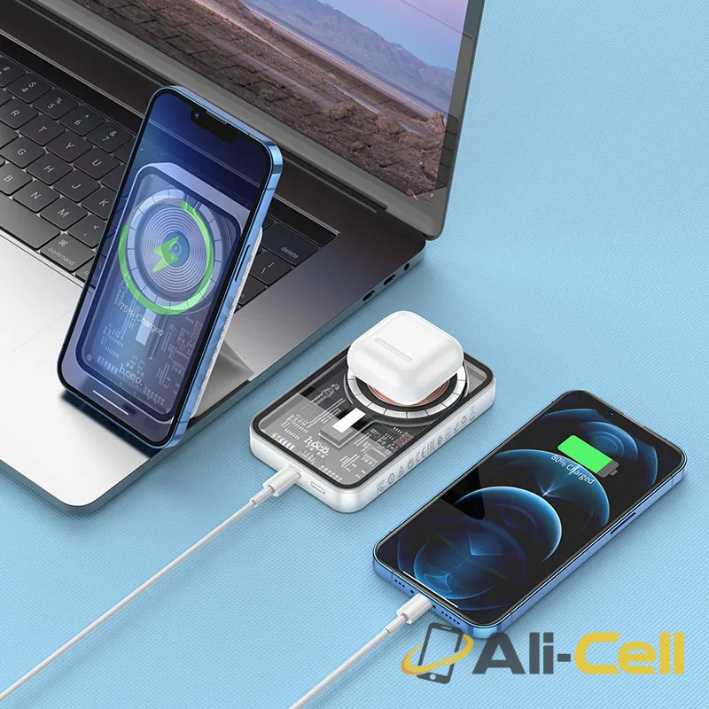 Power bank “Q10” magnetic wireless charging 5000mAh (Q10 White) — 5
