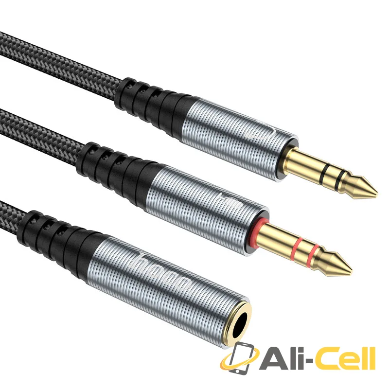 Cable audio adapter “UPA21” 3.5mm female to 2*3.5mm male (Upa21 Jack Female 2x Male Metal Gray) — 3