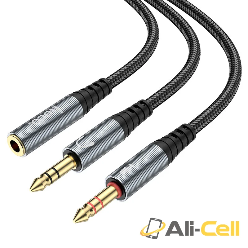 Cable audio adapter “UPA21” 3.5mm female to 2*3.5mm male (Upa21 Jack Female 2x Male Metal Gray) — 4
