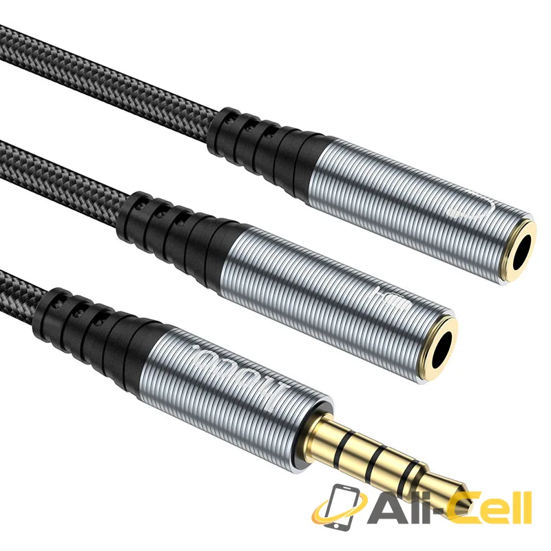 Cable audio adapter “UPA21” 3.5mm male to 2*3.5mm female (Upa21 Jack Male 2x Female Metal Gray) — 3