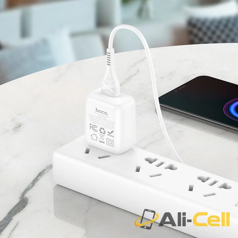 Wall charger “C96” US set with cable (C96 Set Usb Ltn White, Set With Lightning Cable) — 6