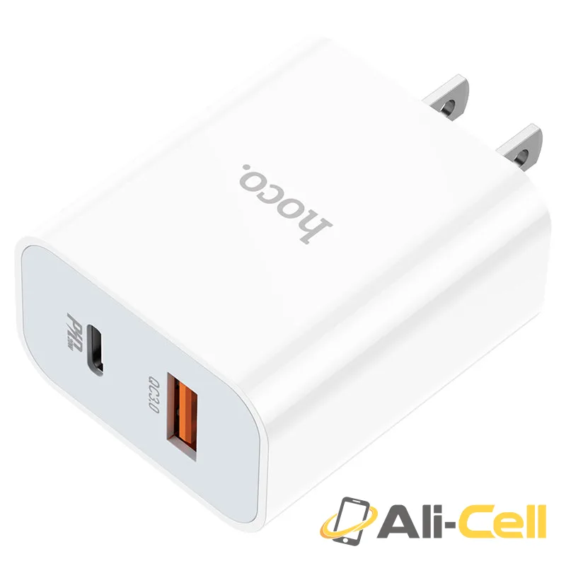 Wall charger “C97” PD20W+QC3.0 US set with cable (C97 White, Single) — 2