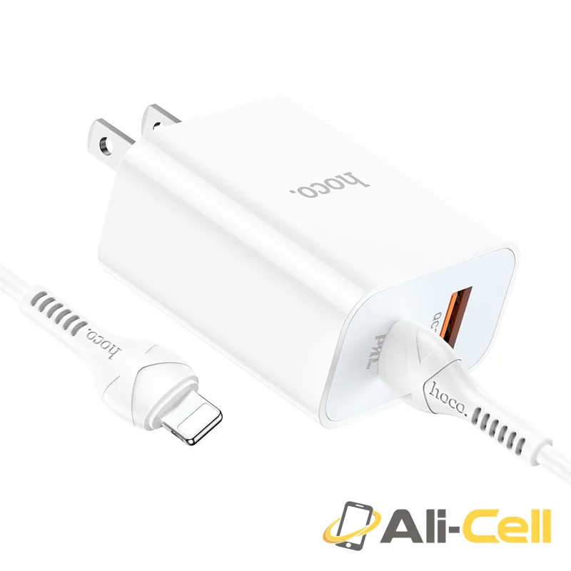 Wall charger “C97” PD20W+QC3.0 US set with cable (C97 White, Single) — 4