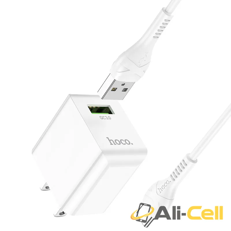 Wall charger “C98 Proton” QC3.0 US set with cable (C98 Set Usb Musb White, Set With Micro Usb Cable) — 3