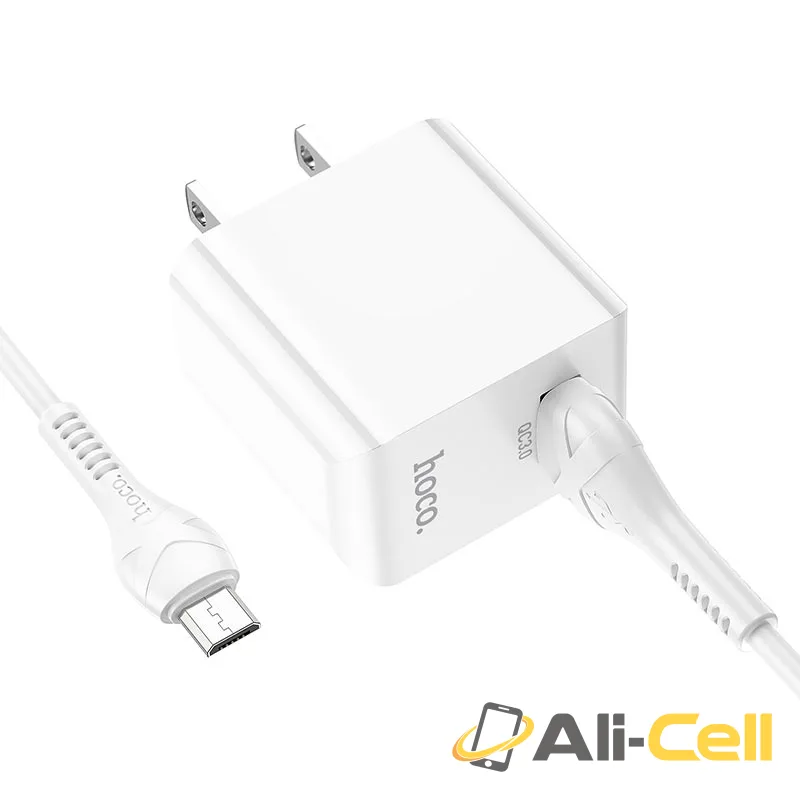 Wall charger “C98 Proton” QC3.0 US set with cable (C98 Set Usb Musb White, Set With Micro Usb Cable) — 4