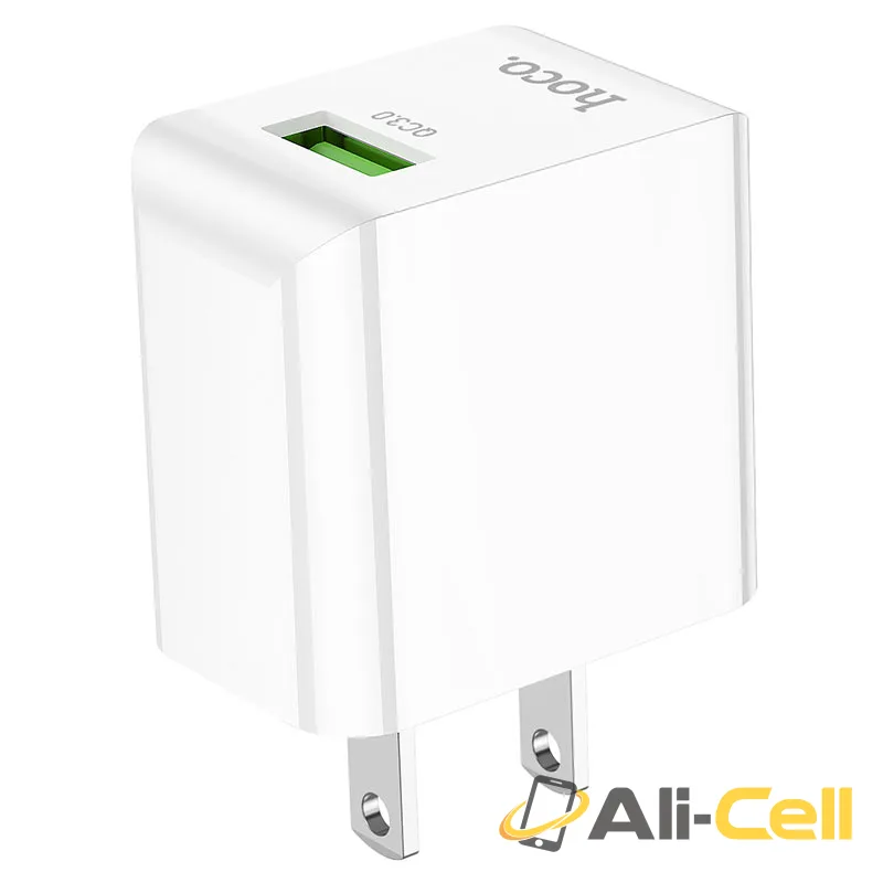 Wall charger “C98 Proton” QC3.0 US set with cable (C98 White, Single)