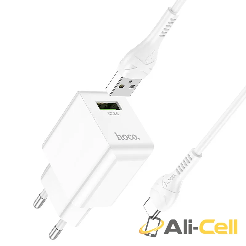 Wall charger “C98A Proton” QC3.0 EU set with cable (C98a Set Usb Tc White, Set With Type C Cable) — 3