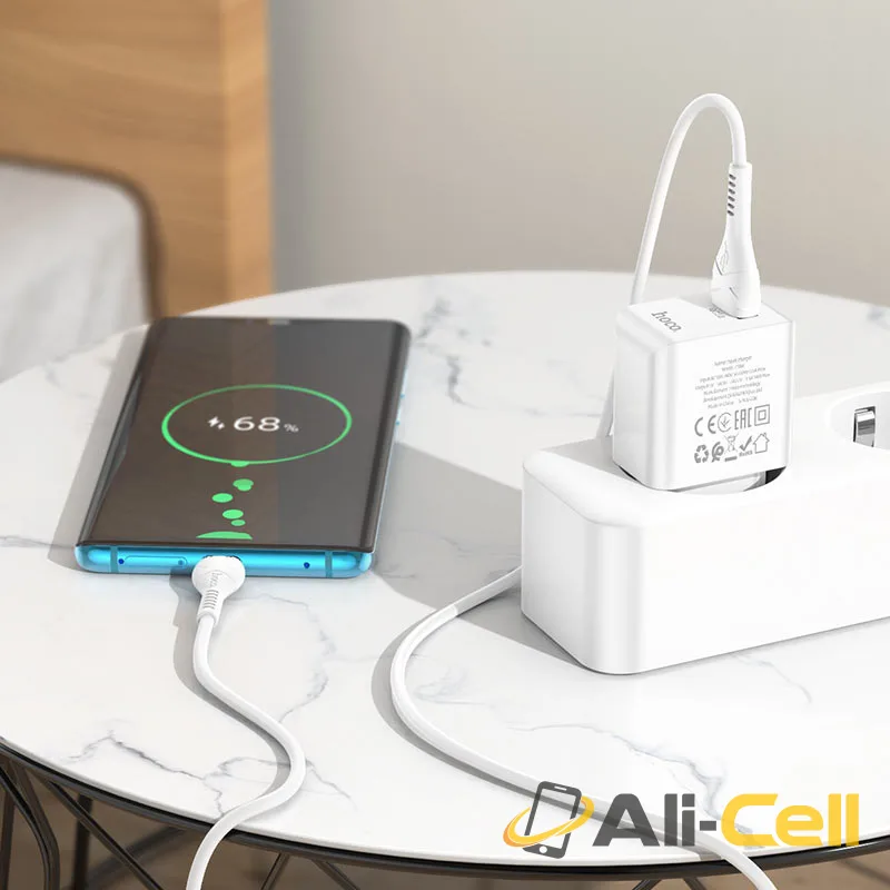 Wall charger “C98A Proton” QC3.0 EU set with cable (C98a Set Usb Tc White, Set With Type C Cable) — 5