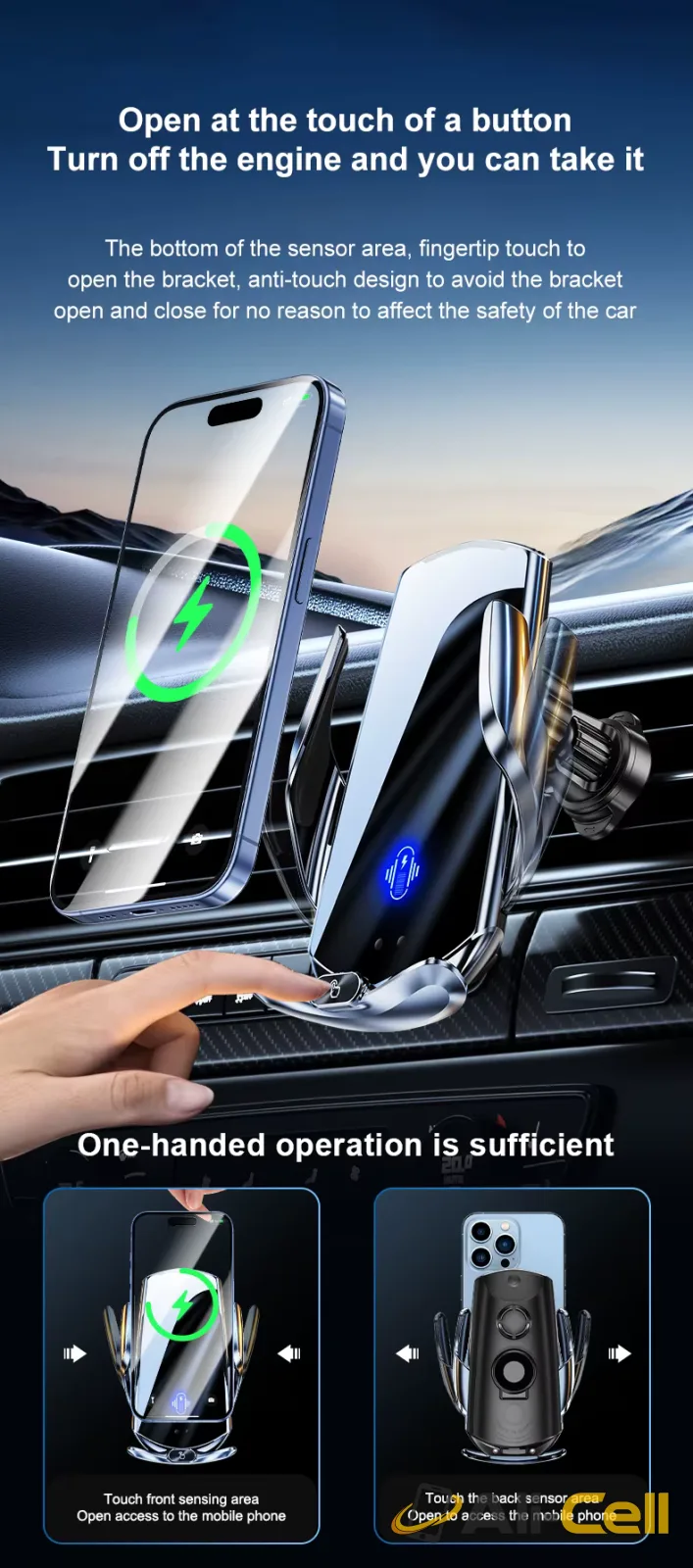 15W Magnetic Stable Wireless Mobile Car Charger