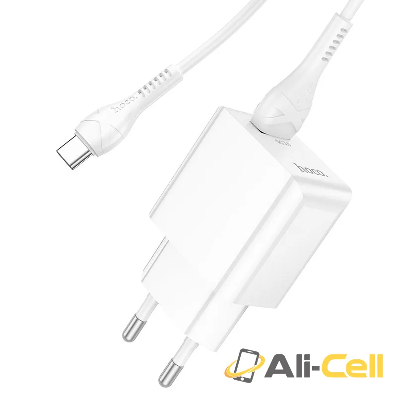 Wall charger “C98A Proton” QC3.0 EU set with cable (C98a White, Single) — 4