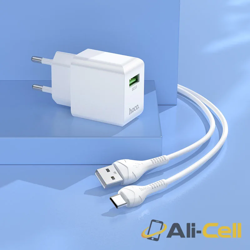 Wall charger “C98A Proton” QC3.0 EU set with cable (C98a White, Single) — 6