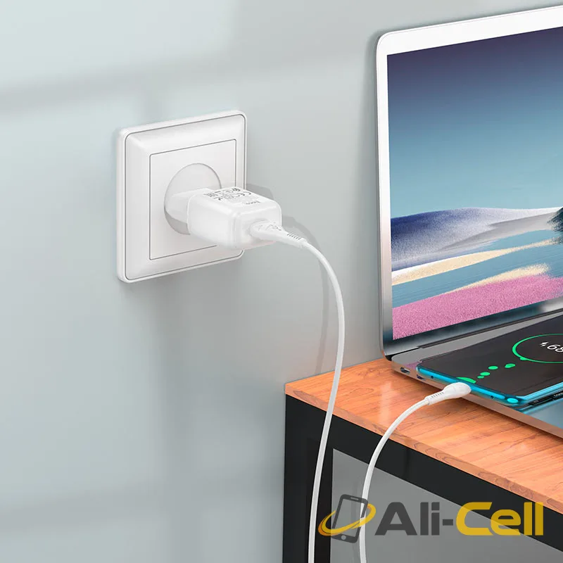 Wall charger “C96A” EU set with cable (C96a Set Usb Ltn Black, Set With Lightning Cable) — 6