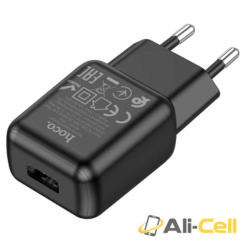 Wall charger “C96A” EU set with cable (C96a White, Single) — 2