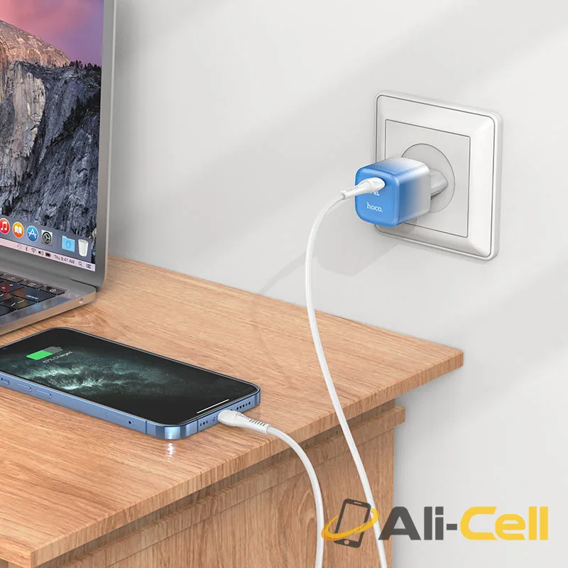 Wall charger “C101A” PD20W EU set with cable (C101a Set Tc Tc Ice Blue, Set With Type C To Type C Cable) — 6