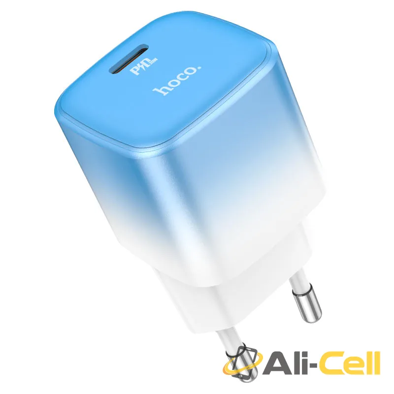 Wall charger “C101A” PD20W EU set with cable (C101a Set Tc Ltn Ice Blue, Set With Type C To Lightning Cable) — 2