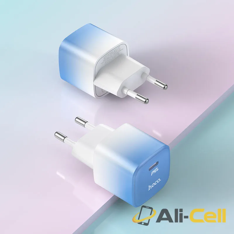 Wall charger “C101A” PD20W EU set with cable (C101a Ice Blue, Single) — 5