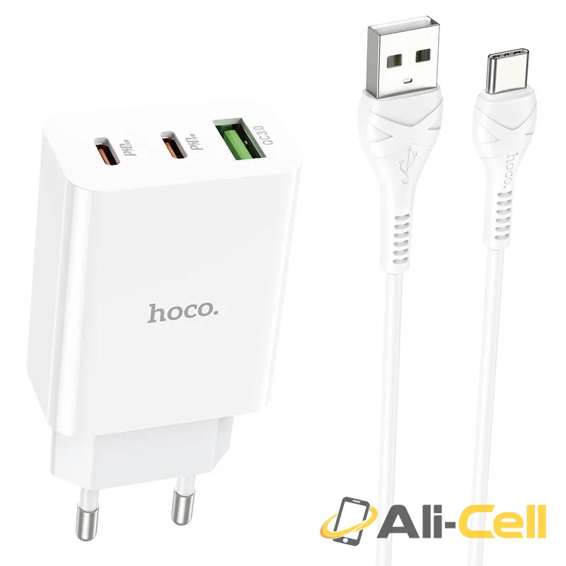 Wall charger “C99A” PD20W + QC3.0 EU set with cable (C99a Set Usb Tc White, Set With Type C Cable)