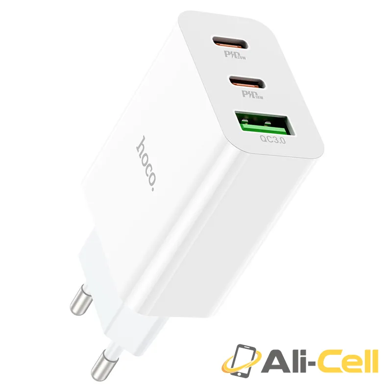 Wall charger “C99A” PD20W + QC3.0 EU set with cable (C99a Set Usb Tc White, Set With Type C Cable) — 2