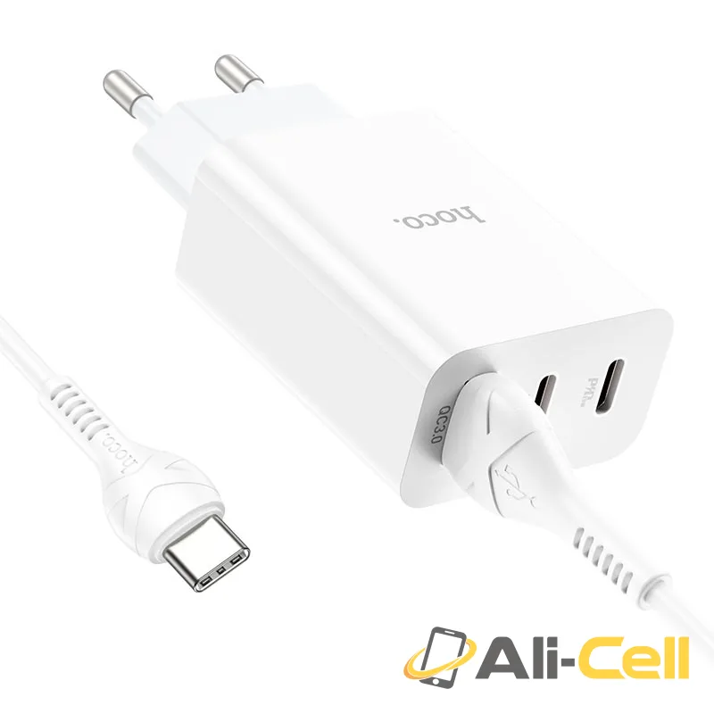 Wall charger “C99A” PD20W + QC3.0 EU set with cable (C99a Set Tc Ltn White, Set With Type C To Lightning Cable) — 3