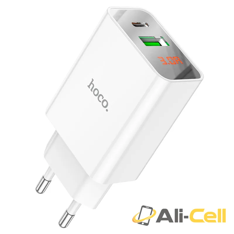 Wall charger “C100A” PD20W + QC3.0 EU set with cable (C100a White, Single)