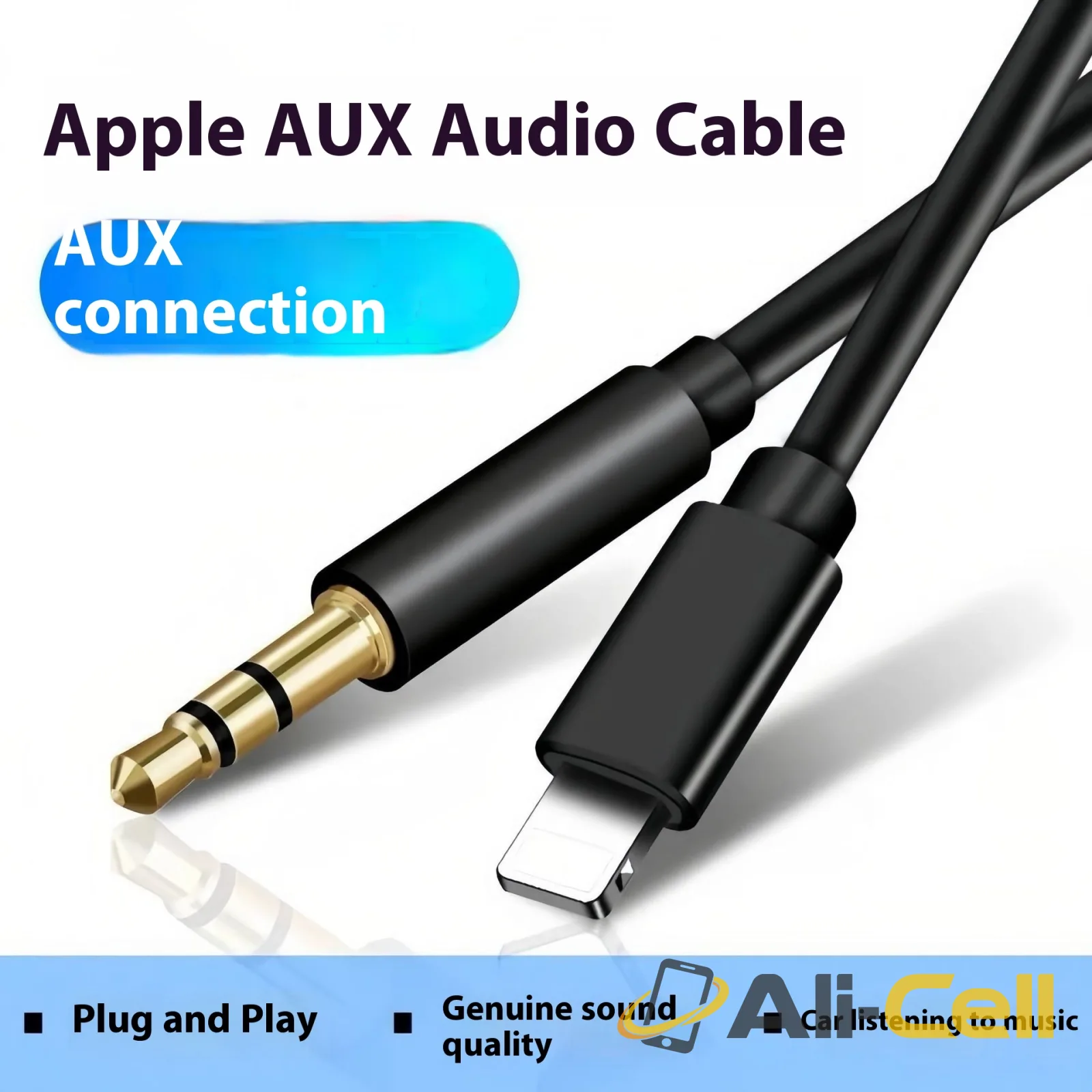 Mobile Phones 3.5mm Car Audio Adapter 4K Aux Car Audio Cable