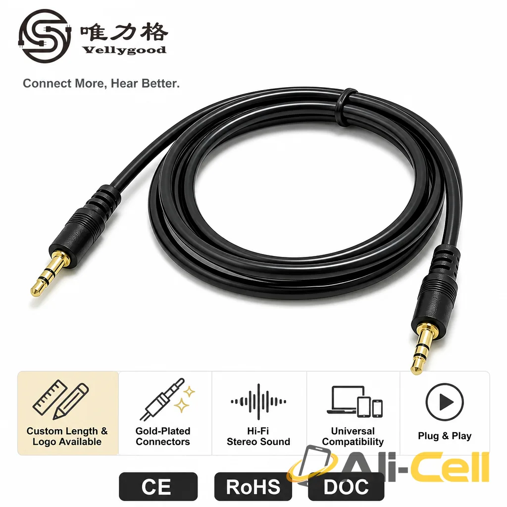 3.5mm Aux Cable  Audio Auxiliary Input Adapter Male to Male 1.5M