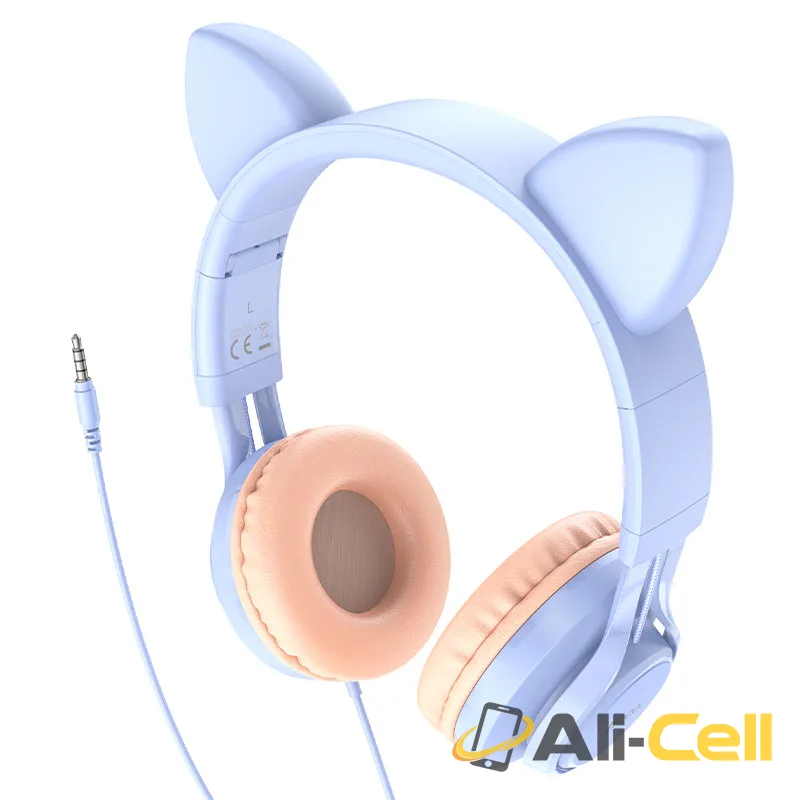 Headphones “W36 Cat ear” with mic (W36 Pink) — 3