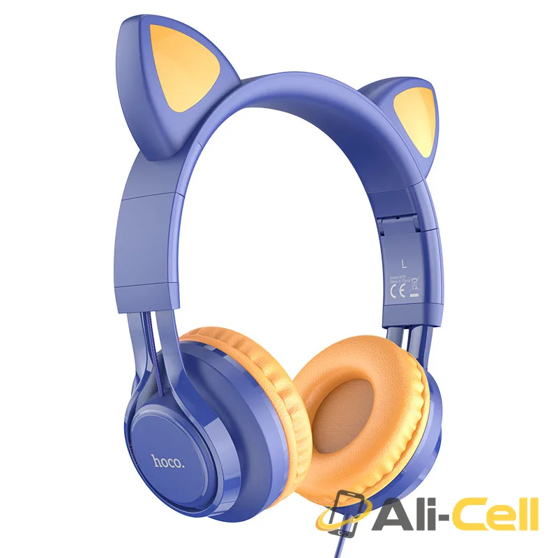 Headphones “W36 Cat ear” with mic (W36 Midnight Blue)