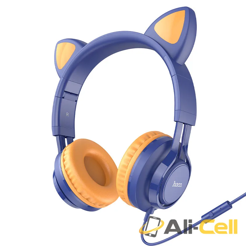Headphones “W36 Cat ear” with mic (W36 Midnight Blue) — 2