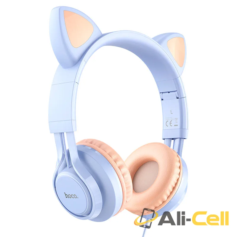 Headphones “W36 Cat ear” with mic (W36 Dream Blue)