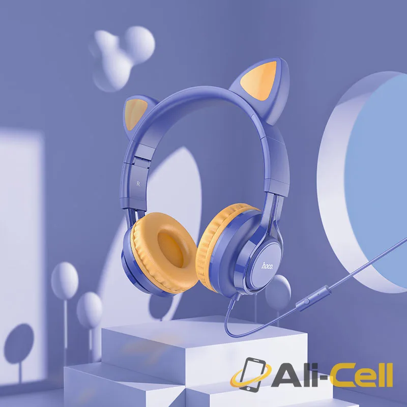 Headphones “W36 Cat ear” with mic (W36 Dream Blue) — 5
