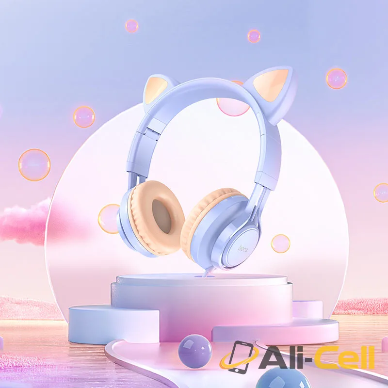 Headphones “W36 Cat ear” with mic (W36 Dream Blue) — 6
