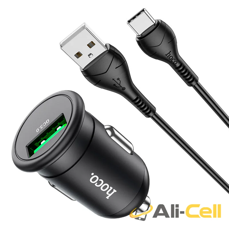 Car charger “Z43 Mighty” QC3.0 set with cable (Z43 Metal Gray, Single) — 3