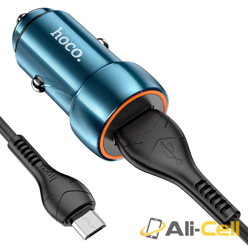 Car charger “Z46 Blue shield” QC3.0 set with cable (Z46 Set Usb Musb Sapphire Blue, Set With Micro Usb Cable) — 3