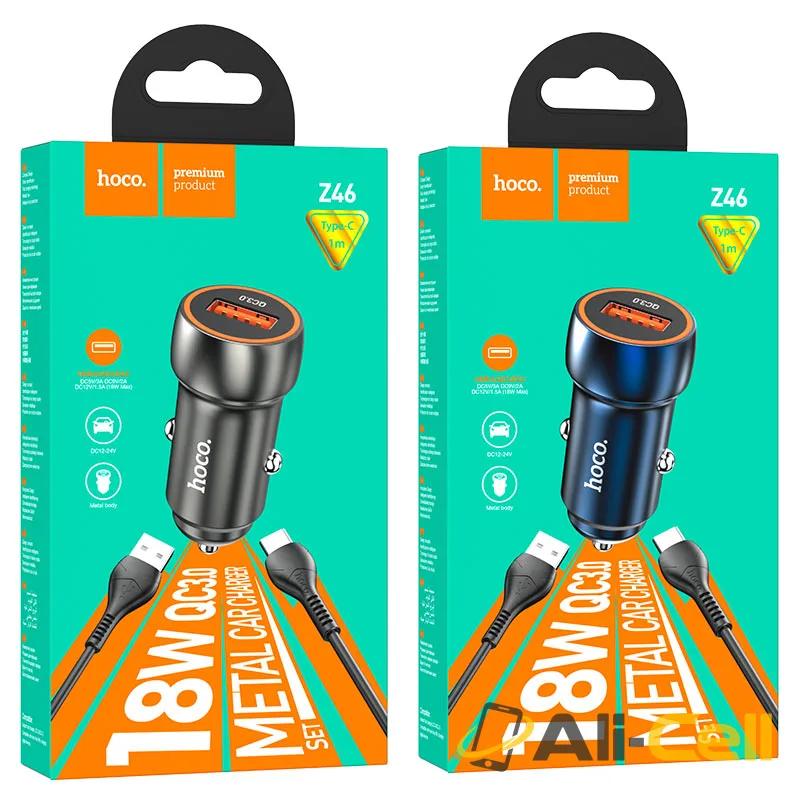Car charger “Z46 Blue shield” QC3.0 set with cable (Z46 Metal Gray, Single) — 7