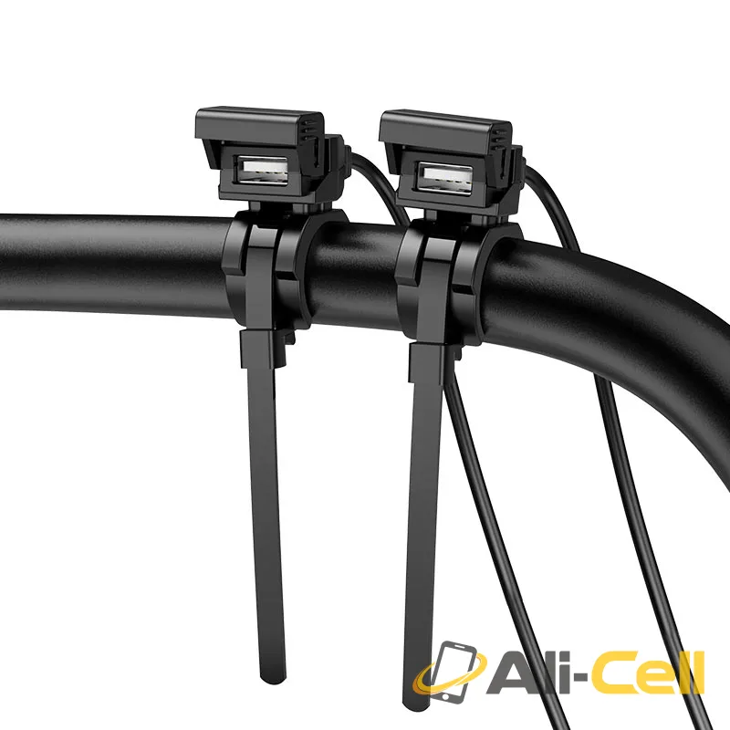 Motorcycle charger “Z45A” dual port (Z45a Black) — 3