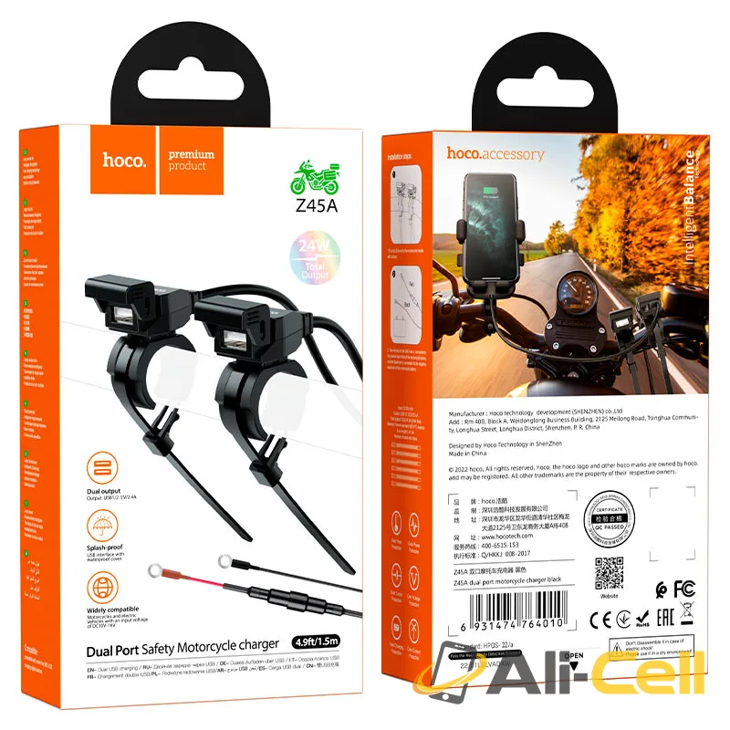 Motorcycle charger “Z45A” dual port (Z45a Black) — 7