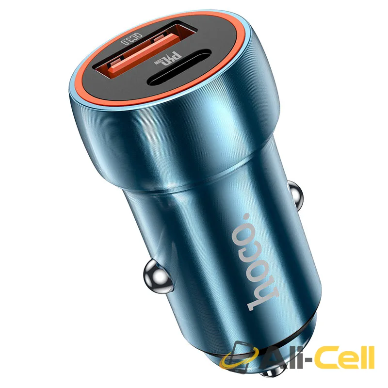 Car charger “Z46A Blue whale” PD20W + QC3.0 set with cable (Z46a Set Usb Tc Metal Gray, Set With Type C Cable) — 2