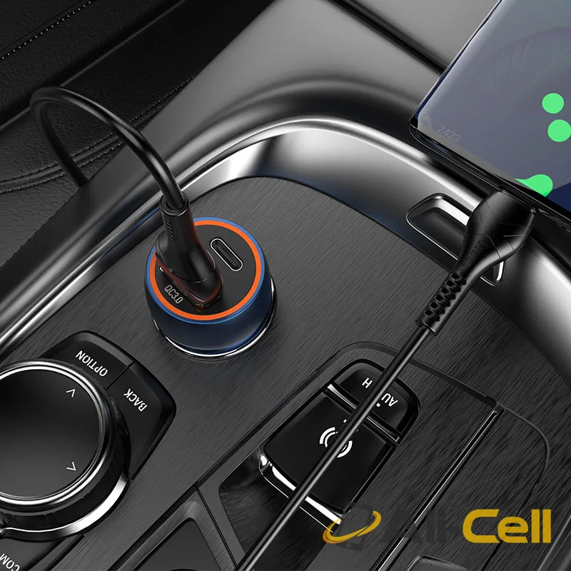 Car charger “Z46A Blue whale” PD20W + QC3.0 set with cable (Z46a Set Tc Ltn Metal Gray, Set With Type C To Lightning Cable) — 6